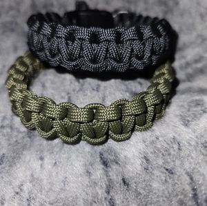 Paracord Survival Bracelets Size 9" Whistle‎ Buckles